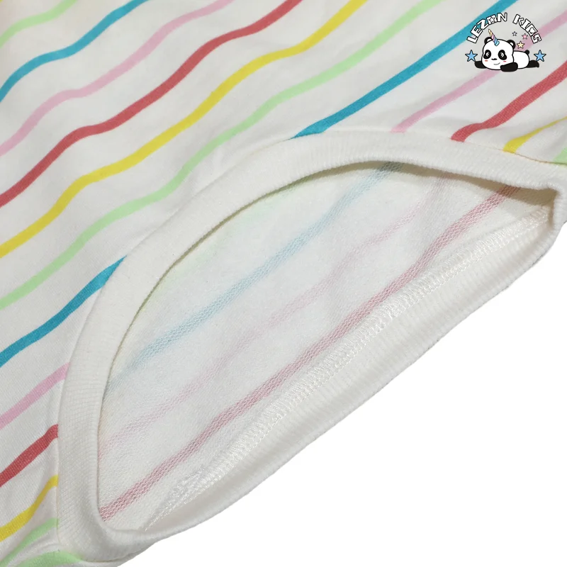 LEZONKIDS - Conjunto de Roupas para Meninos e Meninas com Camiseta Infantil Listrada de Arco-Íris, Manga Curta e Shorts, Casual e Respirável